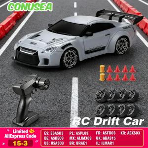 RC 드리프트 카 1/24 4WD 원격 조종 자동차 전기 차량 모델 고속 레이싱 드라이브 어린이 소년 크리스마스 선물