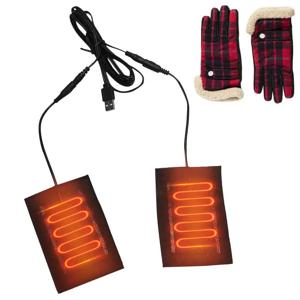 글러브용 USB 전기 난방 패드, 겨울용 온열 패드, 탄소 섬유 가열 천, 2 in 1, 5V