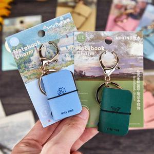 미스터 페이퍼 2개입 PU 저널 키체인 - 부드러운 가죽 미니 휴대용 다이어리, 백팩 참 노트북, 문학적 스타일 수납 액세서리