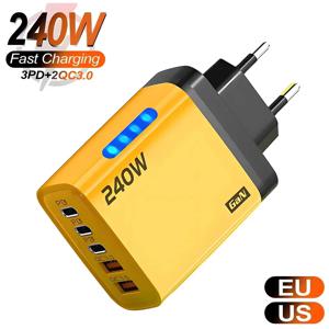 240W USB C 충전기 퀵 차지 QC 3.0 PD 고속 충전 타입 C 폰 충전기 어댑터 아이폰 삼성 샤오미용 벽걸이 USB 충전기
