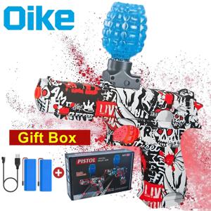 오이케 전동 젤 볼 장난감 총 자동 스플래터 젤 건 블래스터 부모-자녀 야외 슈팅 게임 어린이 선물 (총알 제외)