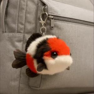 슈퍼 귀여운 부드러운 잉어 가방 펜던트 행운의 펜던트 열쇠고리 삼색 금붕어 열쇠고리 장난감 장식