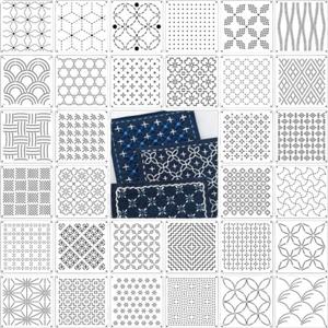 9/32개 사시코 자수 템플릿 DIY 기하학적 패치워크 스텐실 재사용 가능한 PET 스텐실 수제 자수 공예 도구