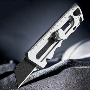 스테인리스 스틸 유틸리티 나이프 6 in 1 다기능 오프너 접이식 박스 커터 휴대용 사무실 가정 택배 개봉용 나이프