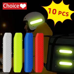 80-10PCS 헬멧 안전 경고 반사 스티커 스트립 야간 라이딩 워킹 카용 방수 높은 가시성 반사 테이프