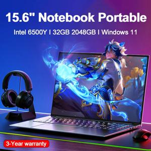 LENO 대형 화면 15.6인치 노트북 32GB RAM 2TB SSD 인텔 6500Y 오피스 윈도우11 노트북 5000mAh 게이머용 PC 백라이트 지문인식 기능 탑재
