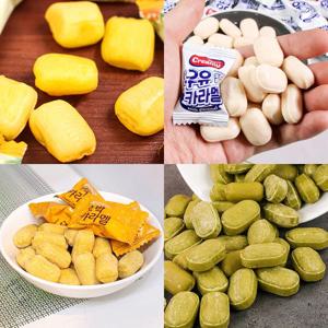 자연 원료로 만든 쫀득한 카라멜 모아담기 4종 (비타민+호박유산균+녹차+우유칼슘 각 1봉)