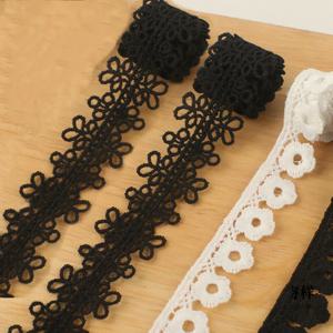 5Y 자수 블랙 화이트 우유 실크 수용성 레이스 직물 DIY 속옷 로리타 커튼 웨딩 의류 바느질 액세서리