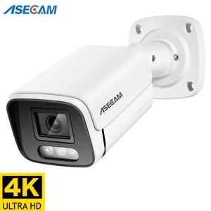새로운 4K 8MP IP 카메라 오디오 야외 POE H.265 Onvif 금속 총알 CCTV 홈 4MP 컬러 야간 투시경 보안 카메라