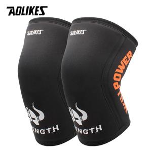 AOLIKES 1 쌍 7mm 네오프렌 스포츠 Kneepads 압축 역도 압력 Crossfit 훈련 무릎 패드 지원 여성 남성
