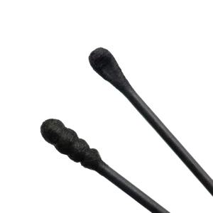 100 개/상자 블랙 더블 헤드 면봉 메이크업 립스틱 면봉 팁 스틱 코 귀 청소 건강 관리 도구