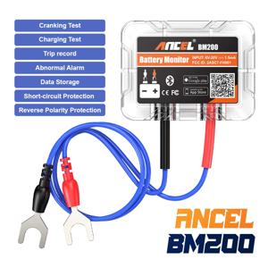 ANCEL BM200 12V 배터리 모니터 자동차 배터리 상태 모니터링 배터리 테스터 무선 블루투스 4.2 안드로이드 IOS 앱용
