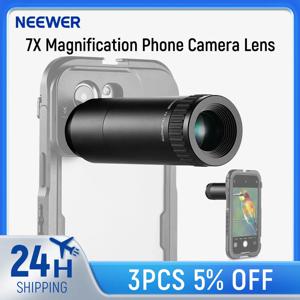 휴대폰 카메라용 NEEWER HD 망원 렌즈 17mm 스레드, 15개 요소 12개 그룹이 있는 7X 배율 렌즈 부착 장치