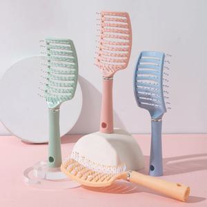 1pc 정전기 방지 마사지 브러시 여성용 머리카락 및 두피 마사지 빗-직선 머리 전문 도구 실제 머리 가발 전용