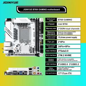 JGINYUE B760i 마더보드 LGA 1700 지원 Intel Core 12th 13th DDR4 3200mhz RAM 최신 mini itx B760i-GAMING