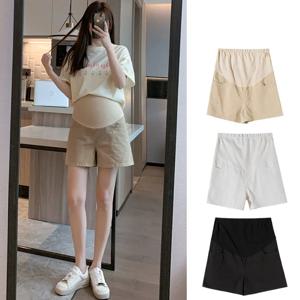 용수철 여름 패션 임산부 반바지, 단색 캐주얼 복부 바지, 하이 웨이스트 출산 반바지, 신제품