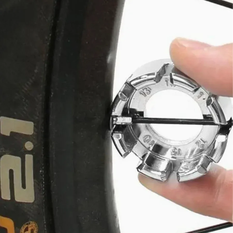 바이커세이 자전거 휠 림 렌치 미니 조정 스패너 8방향 홈 자전거 스포크 텐션 렌치 자전거 분해 축 수리 도구