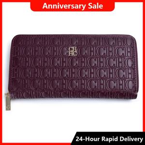 CH 패션 클래식 여성용 휴대용 지갑 단색 디자인 멀티 레터 엠보싱 여성용 동전 지갑 미니멀리스트