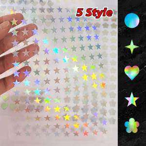 1장의 자체 접착식 하트 종이 스티커 - DIY 공예 선물용 레이저 각인 장식 스티커