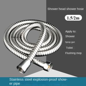 샤워 호스 정원 물 호스 블랙 확장 1.5/2M 파이프 유연한 액세서리 새로운 파이프 SUS304 당겨 욕실 확장형 호스