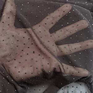 1 야드 전체 라인 석 메쉬 패브릭 높은 탄성 메쉬 패브릭 불규칙한 핫 블링 보석 울트라 소프트 패브릭 DIY 여성 요가 의류