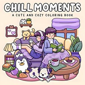 CHILL MOMENTS: 휴식을 위한 귀엽고 아늑한 일상 활동이 담긴 성인용 컬러링북(아늑한 공간 색칠하기)