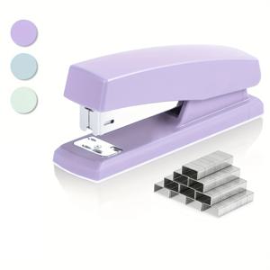 마카롱 컬러 스테이플러 휴대용 및 경량 스테이플 배달 사무실 학교 홈에 적합 귀여운 문구 용품