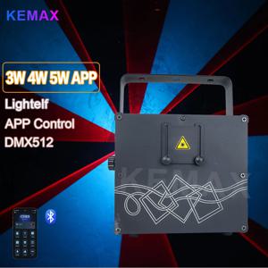 블루투스 앱 제어 3W 4W 5W DJ 레이저 조명 DMX 무선 빔 스캐너 RGB 레이저 큐브 프로젝터 3D 애니메이션 무대 클럽 효과