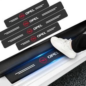 4개 카본 파이버 자동차 스티커, 오펠 아스트라 J G 인시그니아 코르사 D 벡트라 C 자피라 A 자동차 액세서리용 방수 도어 스레스 플레인