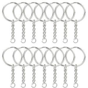 10/50/100Pcs 분할 점프 링 커넥터가있는 금속 빈 열쇠 고리 키 체인 DIY 여성 남성 쥬얼리 만들기 용품 공예 액세서리