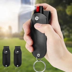 1/2/3PCS PU 고추 스프레이 주머니 미니 휴대용 고추 스프레이 홀스터 자기 방어 스프레이 가죽 홀더 여성을위한 미니 키 체인