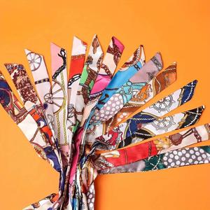 10Pcs 여성용 페이즐리 인쇄 다용도 스카프 우아한 긴 헤어 밴드 목 스카프 및 가방 스트랩 DIY 공예 헤어 스카프 액세서리