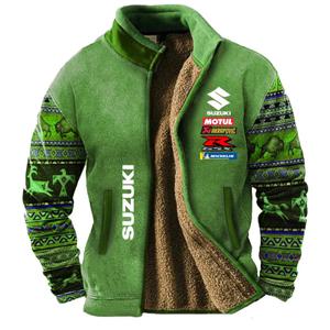 NEW 스즈키 캐주얼 코트 - 두꺼운 재킷 - 플리스 재킷 - 따뜻한 코트 - 사이클링 재킷 - 오토바이 야외 겨울 활동 Motorc