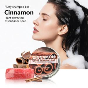 시나몬 에센셜 오일 샴푸 바, 천연 식물 향신료 추출물 에센스, 딥 클렌징 헤어 케어 샴푸, 고체 샴푸