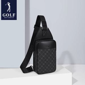 캐주얼 남성용 크로스백 프린트 스포츠 통근용 폰백 방수 비즈니스 골프 체스트백 대형 PVC 소재