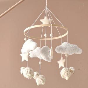 아기 모빌 장난감 나무 0-12개월 딸랑이 장난감 아기 침대 모빌 장난감 테디 플러시 알파카 침대 벨 장난감 아기 침대 브래킷