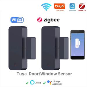 Zigbee Wifi 도어 윈도우 엔트리 센서 보안 도난 자기 경보 Alexa Google Home Tuya와 호환되는 스마트 라이프