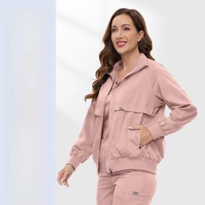 긴팔 수술복 의사용 원피스 순색 가운 자켓 칼라 작업복 상의 중국 브랜드 니아힌 여름 2024