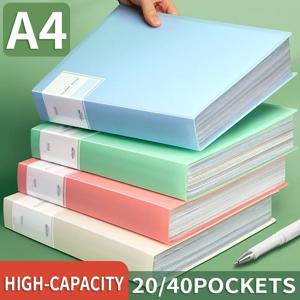 HUAJIE 1PCS A4 클리어 디스플레이 북, 20/40 포켓 투명 문서 폴더, 사무실, 학교, 학습용 사진 앨범 바인더