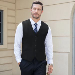 남성용 조끼 결혼식 부활절 교회 행사 검은 양복 조끼 연회 사무실 비즈니스 정장 저녁 피아노 연주 의상 세트