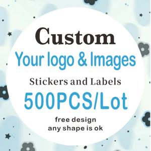 500PCS 맞춤형 스티커 맞춤형 로고 결혼식 생일 세례 스티커 나만의 로고 스티커 디자인 개인화 된 스티커