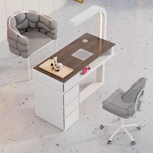 크림 먼지 수집기 매니큐어 테이블 램프 포함 프렌치 뷰티 디자인 네일 테이블 미니멀리스트 미용 테이블 손톱 살롱 가구