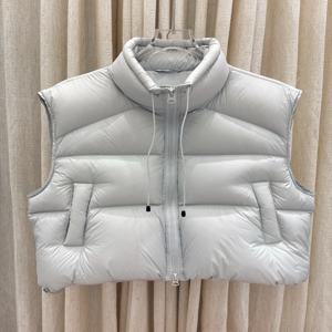 오리지널 다운 재킷 여성용 짧은 푸퍼 화이트 덕다운 조끼 심플 하이엔드 아우터웨어 따뜻한 지퍼 클로저 민소매