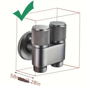 1pc 화장실 동반자 코너 밸브, 화장실 Irrigator 1개 2개 코너 밸브, 이중 개방형 수도꼭지, 미끄럼 방지 핸드휠, 화장실
