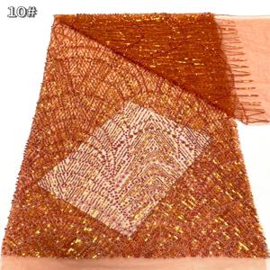 고품질 아프리카 금색 수제 비즈 레이스 원단 재봉용 스팽글 자수 나이지리아 레이스 원단 여성 웨딩 드레스