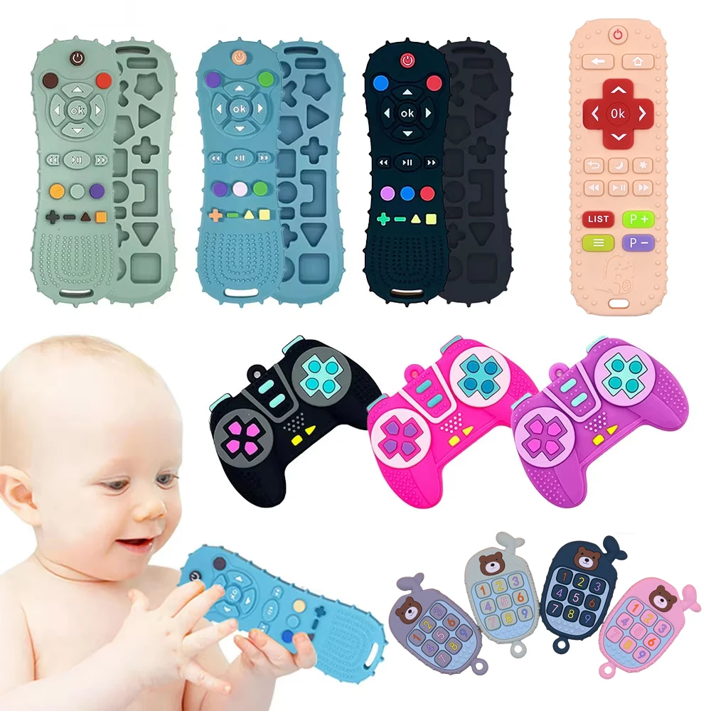 몬테소리 아기 실리콘 Teether 장난감 유아 원격 제어 소년 소녀 선물 감각 장난감