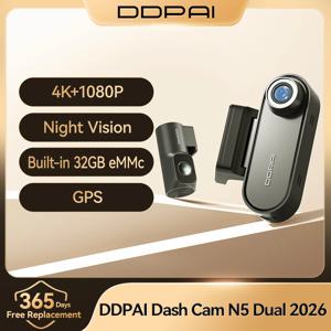DDPAI N5 듀얼 4K HDR 전후방 AI 나이트 비전 카메라 WiFi 6 GPS ADAS 음성 제어 24시간 주차 모드 32G eMMC 차량용 DVR