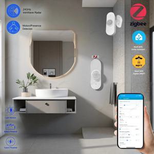 24G Zigbee MmWave 인체 존재 모션 센서(조도/온도 습도 감지 포함) 2MQTT용 홈 어시스턴트 자동화
