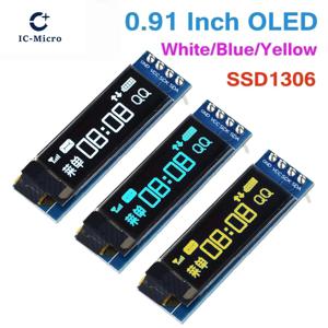 0.91인치 OLED 모듈 0.91인치 화이트/블루 OLED 128X32 OLED LCD LED SSD1306 디스플레이 모듈 0.91인치 IIC 통신 아두이노용 XCW