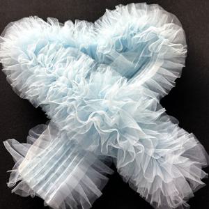 다층 주름 창의적인 튤 레이스 원단 버블 스커트 이브닝 드레스 신부 베일 러플 엣지 소녀 의류 소재